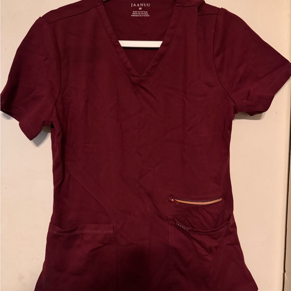 Jaanuu Women's Short Sleeve Burgundy Tee